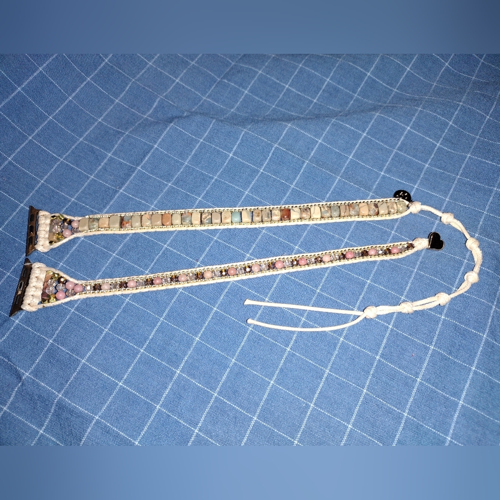 Beaded Watch Band with Adjustable Closure